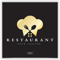 gouden restaurant logo premie elegant sjabloon vector eps 10