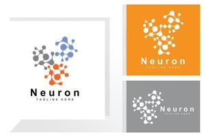 neuron logo ontwerp vector zenuw cel illustratie moleculair dna Gezondheid merk