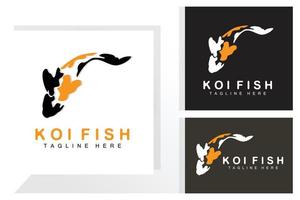 koi vis logo ontwerp, Chinese Lucky en triomf sier- vis vector, bedrijf merk goud vis icoon vector