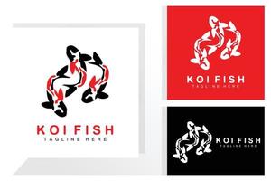 koi vis logo ontwerp, Chinese Lucky en triomf sier- vis vector, bedrijf merk goud vis icoon vector