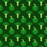 vegetarisch, fruit en groenten naadloos patroon ontwerp met vers, biologisch en natuurlijk voedsel in hand- getrokken vlak tekenfilm achtergrond illustratie vector