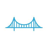 eps10 blauw vector gouden poort brug lijn kunst icoon geïsoleerd Aan wit achtergrond. suspensie brug schets symbool in een gemakkelijk vlak modieus modern stijl voor uw website ontwerp, logo, en mobiel app