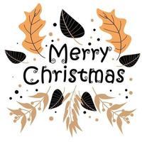 vrolijk Kerstmis achtergrond met typografie vector