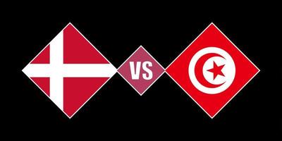 Denemarken vs Tunesië vlag concept. vectorillustratie. vector