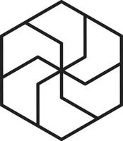 abstract zeshoek logo illustratie in modieus en minimaal stijl vector