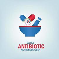 vector illustratie van wereld antibiotica bewustzijn week. gemakkelijk en elegant ontwerp