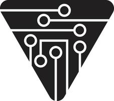 abstract driehoek logo en stroomkring bord illustratie in modieus en minimaal stijl vector