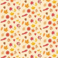 herfst patroon met bladeren. herfst achtergrond met esdoorn- en eik bladeren. vector achtergrond.