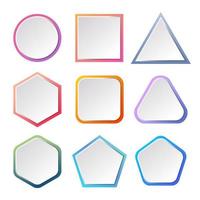 reeks van origami geometrie banners met helling achtergrond. cirkel, vierkant, driehoek, Pentagon, zeshoek. vector