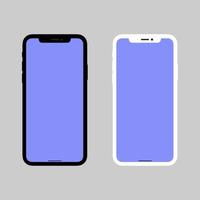 realistisch geïsoleerd smartphones vector illustratie. mobiel telefoon mockup met blanco scherm geïsoleerd Aan een kleur achtergrond