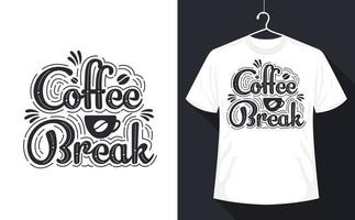 koffie pauze, mooi koffie belettering ontwerp vector