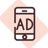 mobiel advertentie, illustratie, vector Aan een wit achtergrond.