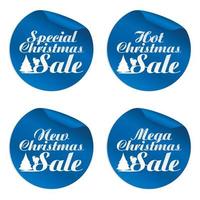 blauw Kerstmis uitverkoop stickers speciaal, heet, nieuwe, mega vector