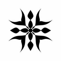 zwart mandala tribal drietand symbool logo Aan wit achtergrond. stencil sticker tatoeëren ontwerp. vlak vector illustratie.