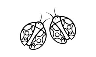 hand- getrokken illustraties van lieveheersbeestjes vector