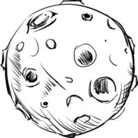 maan tekening, illustratie, vector Aan wit achtergrond.