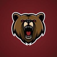 boos beer hoofd mascotte logo vector illustratie ontwerp - dieren mascotte logo