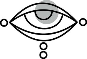 amulet oog, illustratie, vector Aan een wit achtergrond.