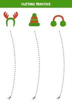 snijdend praktijk voor kinderen met schattig Kerstmis accessoires. vector