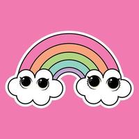 schattig regenboog voor kinderen kamer muur decor vector