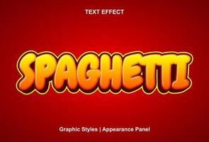 spaghetti tekst effect met grafisch stijl en bewerkbaar. vector