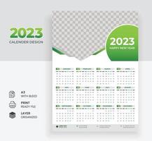 2023 nieuw jaar zakelijke bedrijf muur kalender ontwerp modern 12 maanden een bladzijde vector