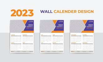 kalender 2023 nieuw jaar zakelijke bedrijf gemakkelijk Hoes 12 maanden 3 bladzijde vector