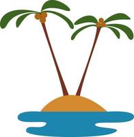 twee palmen bomen, illustratie, vector Aan wit achtergrond.