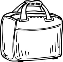 rugzak, winkelen, sport zak of reizen tas. zak met voorkant zak, Reserve tas, vector illustratie schetsen. reizen bagage ontwerp elementen.