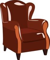 luxe leer fauteuil, illustratie, vector Aan wit achtergrond.