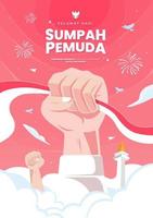 selamat hari sumpah pemuda middelen gelukkig Indonesisch jeugd belofte. vector