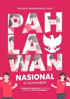 selamat hari pahlawan nasional middelen gelukkig Indonesisch nationaal heroes dag vector