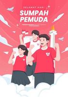 selamat hari sumpah pemuda middelen gelukkig Indonesisch jeugd belofte. vector