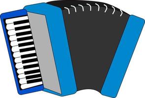 blauw accordeon, illustratie, vector Aan wit achtergrond.