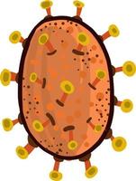 oranje microbe, illustratie, vector Aan wit achtergrond