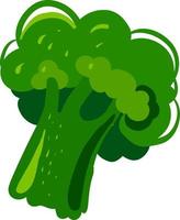 vlak broccoli, illustratie, vector Aan wit achtergrond.