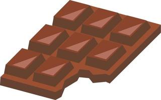 gegeten chocola, illustratie, vector Aan wit achtergrond.