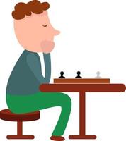 schaak speler, illustratie, vector Aan wit achtergrond.