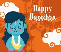gelukkig dussehra-festival van de groetsjabloon van India vector