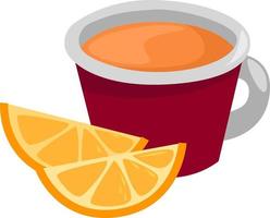 thee met citroen, illustratie, vector Aan een wit achtergrond.