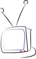 TV tekening, illustratie, vector Aan wit achtergrond.