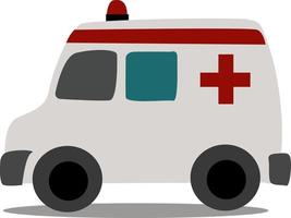 ambulance, illustratie, vector Aan wit achtergrond.