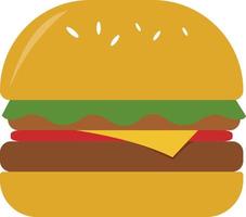 hamburger, illustratie, vector Aan wit achtergrond.