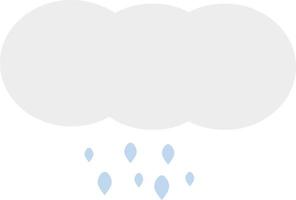 wolk met regen druppels, icoon illustratie, vector Aan wit achtergrond