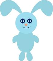 blauw konijn speelgoed, illustratie, vector Aan wit achtergrond.