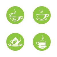 groene thee logo set vector