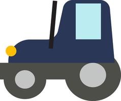 blauw tractor, illustratie, vector Aan wit achtergrond.