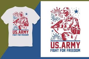 ons leger strijd voor vrijheid veteranen dag t overhemd ontwerp vector
