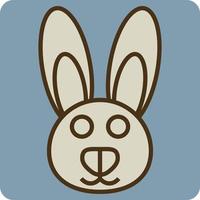 bruin konijn hoofd, illustratie, vector, Aan een wit achtergrond. vector