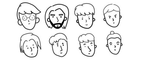 mensen gezicht collectie, tekenfilm gezicht vector